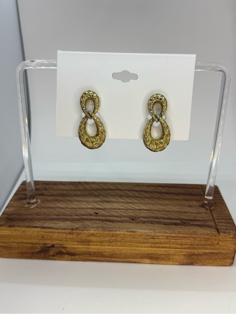Textured Gold Double Loop Earrings